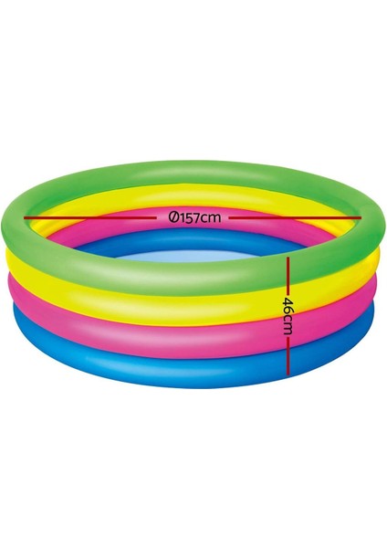 Neon Renkli 4 Bölmeli Havuz, Eğlence ve Serinlik İçin Mükemmel Seçenek
