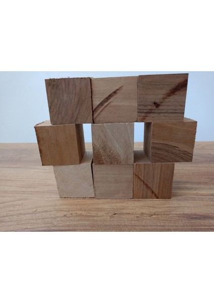 Doğal Ahşap Puzzle Blok, 3'lü Kare Set, Eğlenceli ve Güvenli Oyuncak Bej Renk fırsatları