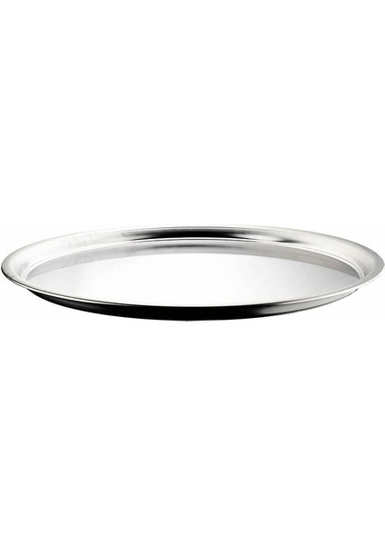 Paslanmaz Çay ve Yemek Sinisi Yer Sofrası Çelik Tepsi Kromajlı Genişlik 35 cm Derinlik 2.5 cm