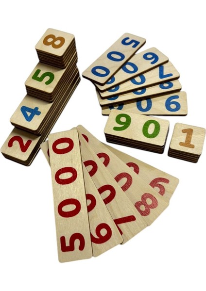 Basamak Değeri Öğrenme Çubukları, Montessori Ahşap Matematik Seti, 1’ler 10’lar 100’LER 1000’LER