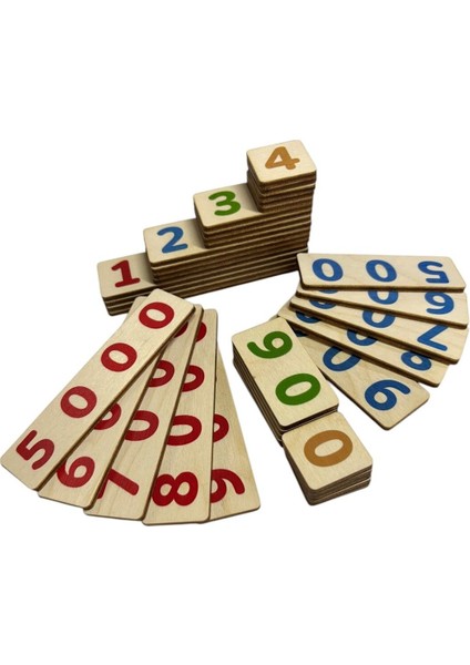 Basamak Değeri Öğrenme Çubukları, Montessori Ahşap Matematik Seti, 1’ler 10’lar 100’LER 1000’LER