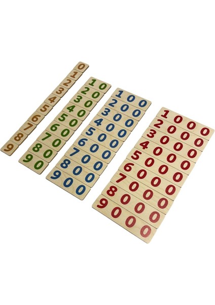 Basamak Değeri Öğrenme Çubukları, Montessori Ahşap Matematik Seti, 1’ler 10’lar 100’LER 1000’LER
