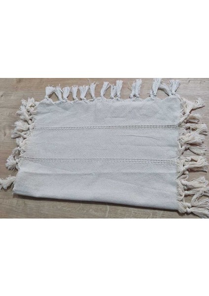 Keten Gümüş Simli Otantik Desenli Runner | 50X135 cm Masa Örtüsü indirimleri