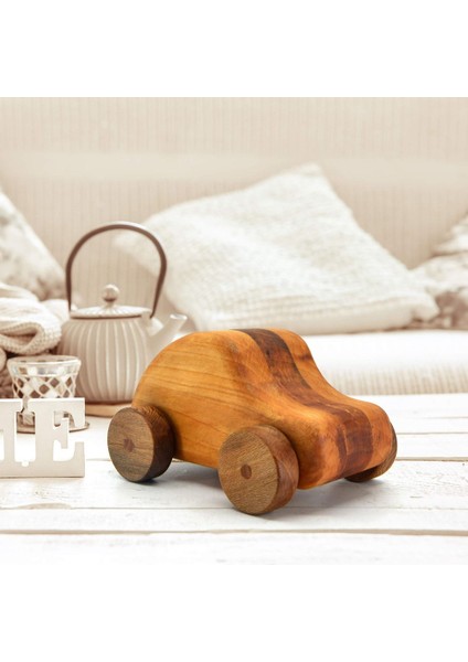 Doğal ahşap vintage oyuncak, sıcak kahverengi, 1 parça, 3+ yaş için mükemmel seçim