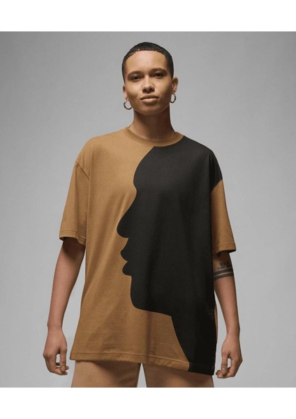 Jordan Oversized Graphic Spor T-Shirt FB5140-392 (Bir Beden Küçük Almanızı Öneririz) Kahverengi - S