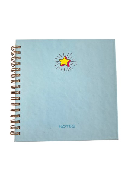 Kare Pinterest Dizayn 80 Yaprak Mavi Sert Kapak Defter