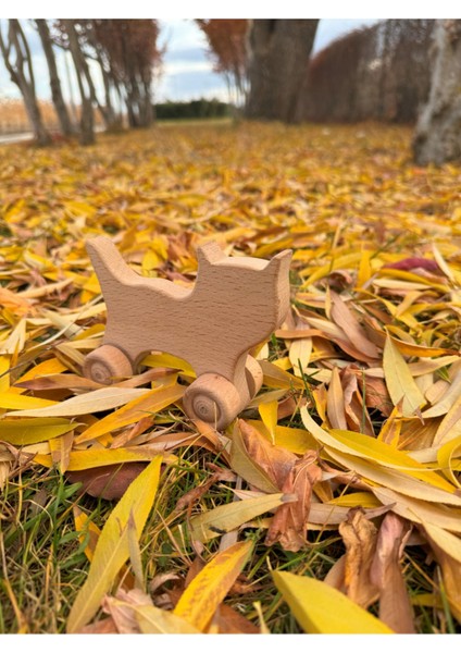 Renkli Ahşap Tekerlekli Kedi Oyuncağı, Dayanıklı ve Sevimli Çocuklar İçin indirimleri