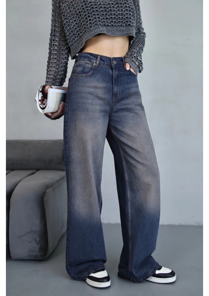 Baggy Kahverengi Tint Jean Pantolon fırsatları