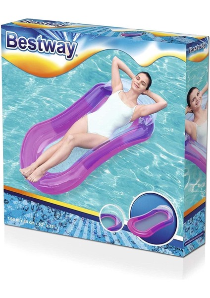 Mor şık ve rahat fileli deniz yatağıyla plajda konforun tadını çıkarın