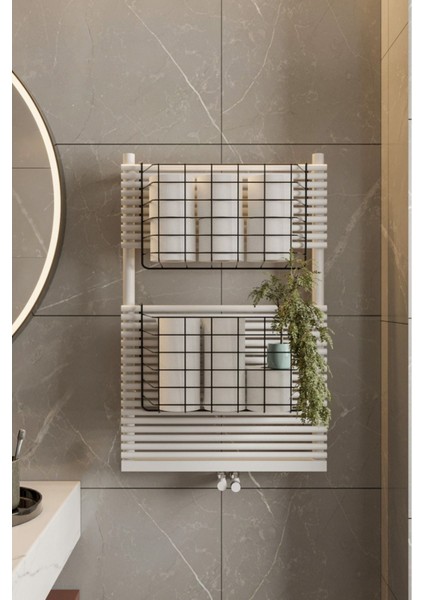 2'li Siyah Metal Banyo ve Mutfak Düzenleyici Raf ve Askı Seti fiyatları