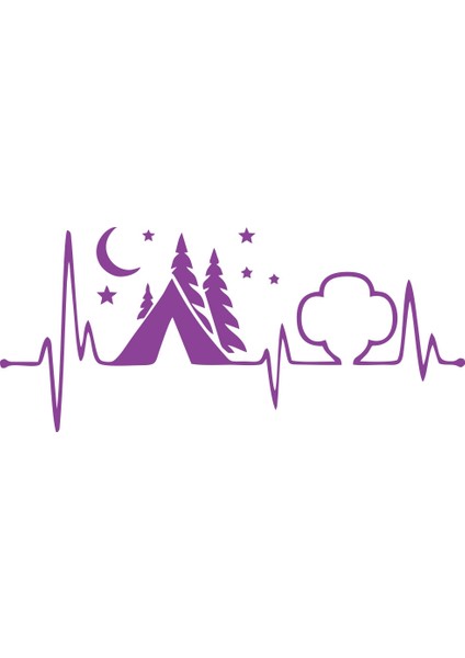 Ritim Kamp Karavan Sticker 17X17 cm Mor