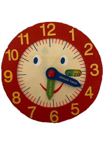Eğitici Ahşap Oyuncak Saat Gülen Yüzlü Digital Clock