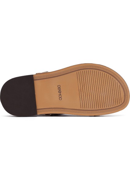 Kadın Vizon Taşlı Süet Deri Sandalet 25SFD550810
