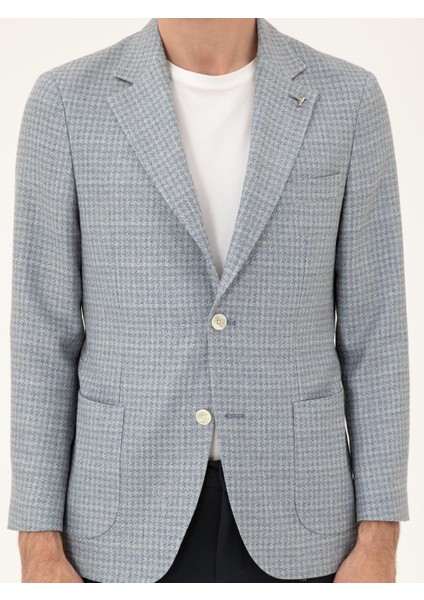 Erkek Siyah Slim Fit Keten Karışımlı Ceket 50294201-VR036