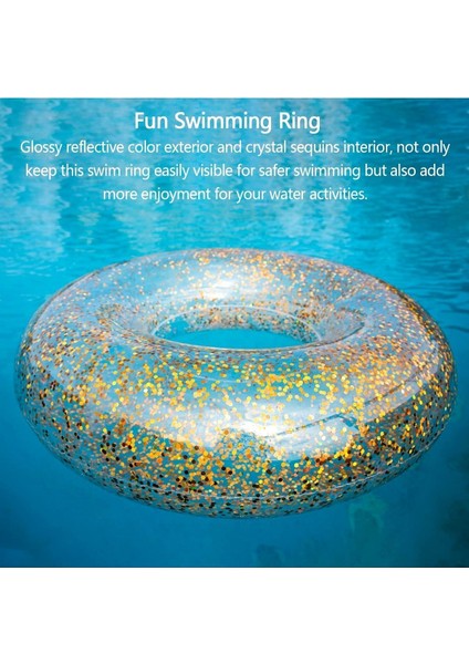 Jumbo Simit Simli - Şişme Simli Simit - Simli Deniz Simidi - Simli Parlak Simit -Simli Simit 119 cm