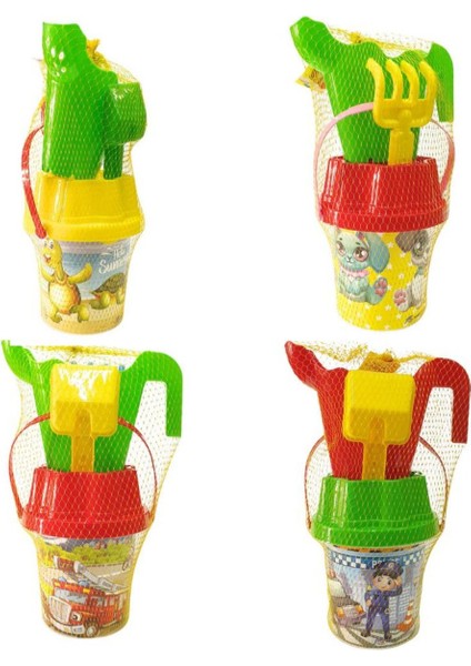 Renkli küçük kova seti, 4 aksesuar, şık ve kullanışlı, ev ve bahçe için ideal