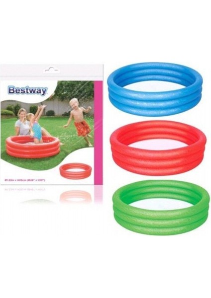 3 Bölmeli Şişme Havuz 122x25 cm, Mavi, Pompa Dahil, Yaz Eğlencesi için Ideal fiyatları