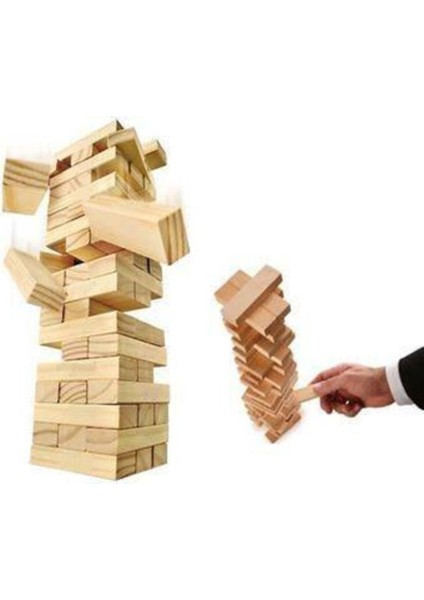 Jenga 54 Parça Ahşap Denge Zeka ve Strateji Oyunu