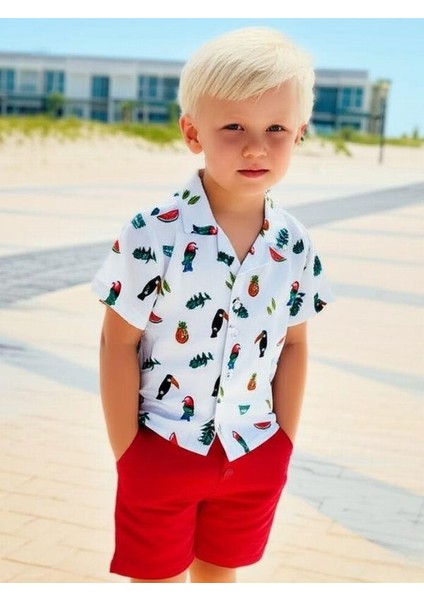 Erkek Bebek Papağan Desenli Gömlek fiyatları