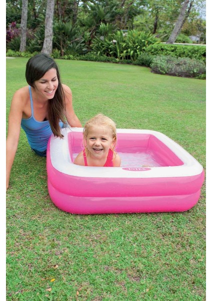 Pembe Mini Kare Şişme Havuz, 86x86x25 cm, Eğlence ve Serinlik için, Pompa hariç fiyatları