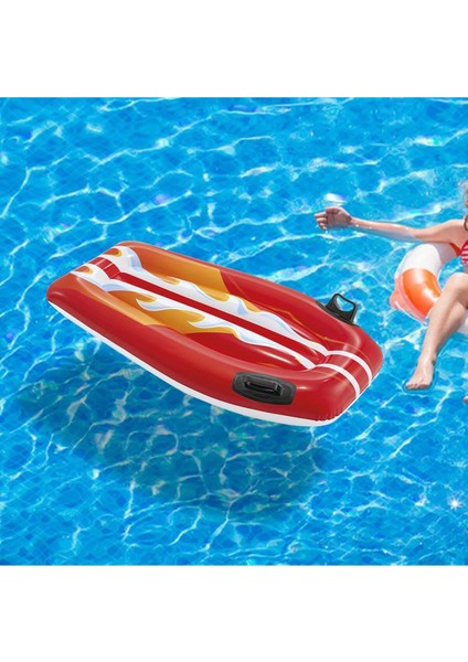 Renkli Şişme Sörf Yatak, 112x62 cm, Kırmızı, 6+ Yaş, Havuz ve Deniz İçin