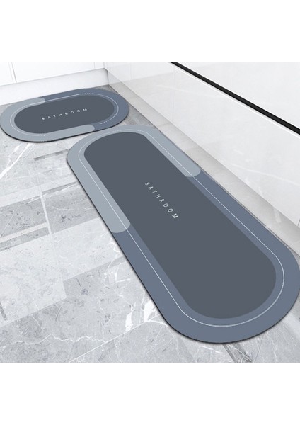 Mavi Uzun Oval Sihirli Su Emici Paspas 40x120, dayanıklı ve şık ev dekoru