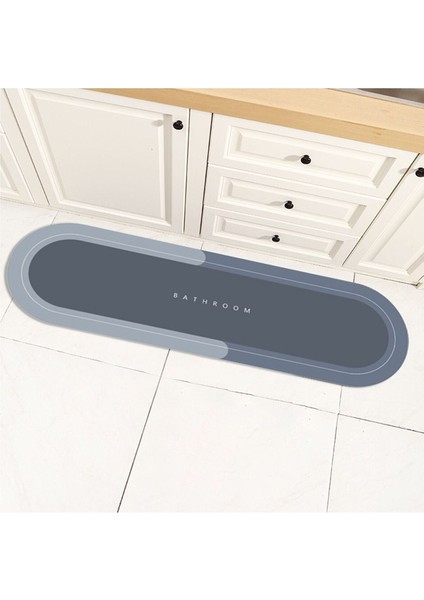 Mavi Uzun Oval Sihirli Su Emici Paspas 40x120, dayanıklı ve şık ev dekoru