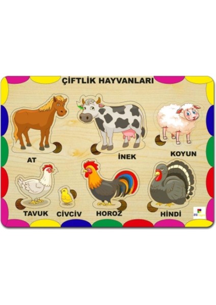 Ahşap Eğitici Puzzle Meyve Sebze Sayılarli 4’lü Set, Çocuklar İçin Eğlenceli Öğrenme modelleri