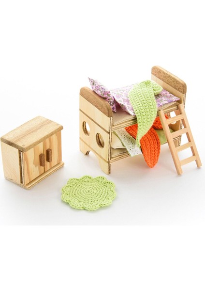 Renkli Ahşap Çocuk Odası Oyuncak Seti, Eğlenceli ve Güvenli Tasarım, Beyaz, 3+ yaş