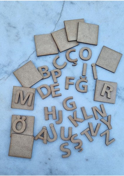 5CMX5CM Kare(29 Adet)+ Alfabe Seti(29 Adet) Mdf
