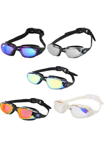 Çok Renkli Silikon Yüzücü Gözlüğü, UV Filtre, Buhar Önleyici, 12+ Yaş