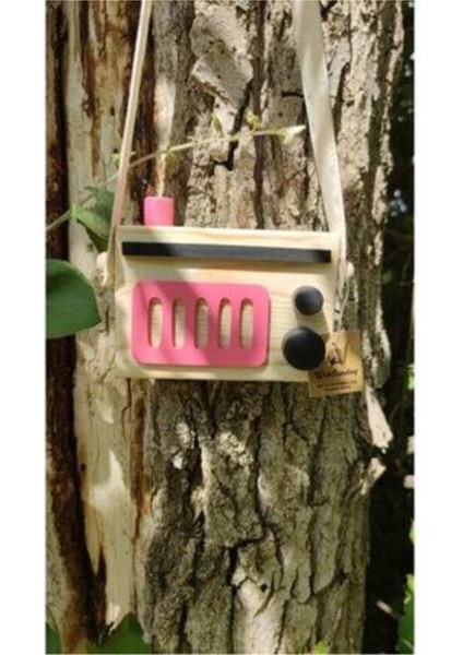 Ahşap Çocuk Dekoratif Radyo, Nostaljik Askılı Oyuncak, Gül Kurusu Pembe, Tüm Yaşlar için modelleri