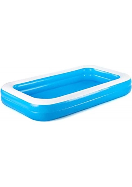 Renkli Çocuklar İçin Şişme Aile Havuzu 305x183 cm, Mavi, 6-8 Yaş