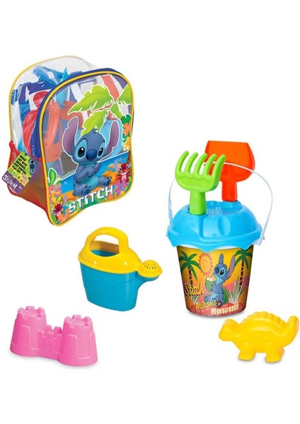 Renkli Stitch Temalı Çanta ve Plaj Seti, Şık ve Kullanışlı, Beyaz, 3+ Yaş