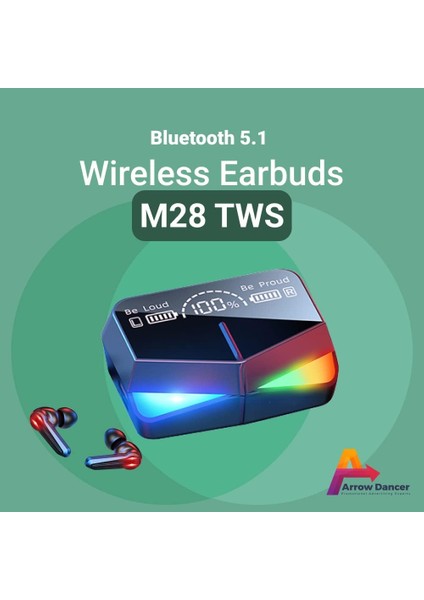 🎯 M28 Tws Bluetooth 5. 1 Oyun & Müzik Kulaklık – LED Göstergeli Powerbank Kutulu, Hızlı Eşleşme, Cvc Gürültü Azaltma indirimleri