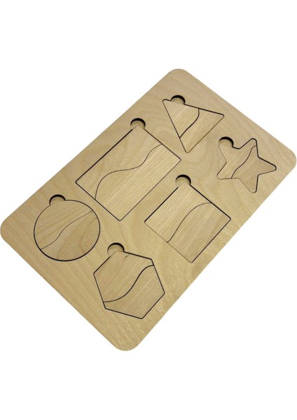 Boyanabilir Şekiller Puzzle, Bul-Tak Puzzle, Ahşap Puzzle, Şekil Öğrenimi, Montessori Öğrenme