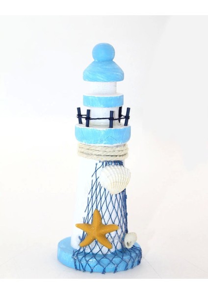 Renkli Ahşap Deniz Feneri, Dekoratif ve Şık, Huzur ve Deniz Teması, 1+ Yaş