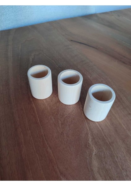 3'lü Masif Waldorf Kaseler, Boyasız, Şık ve Dayanıklı, Mavi, 1+ Yaş