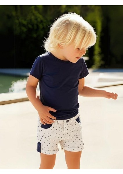 Erkek Bebek Pamuklu Desenli Şort