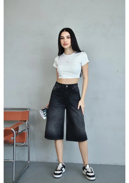 Baggy Füme Şort Jean modelleri
