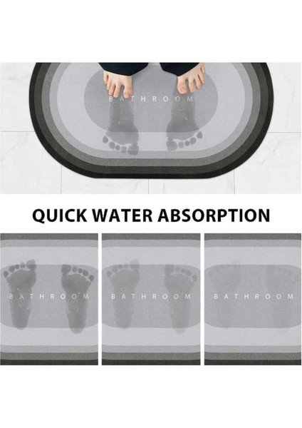 Gri Su Emici Banyo Paspası, Kaymaz Taban, 40x60 cm, Tek Parça fiyatları