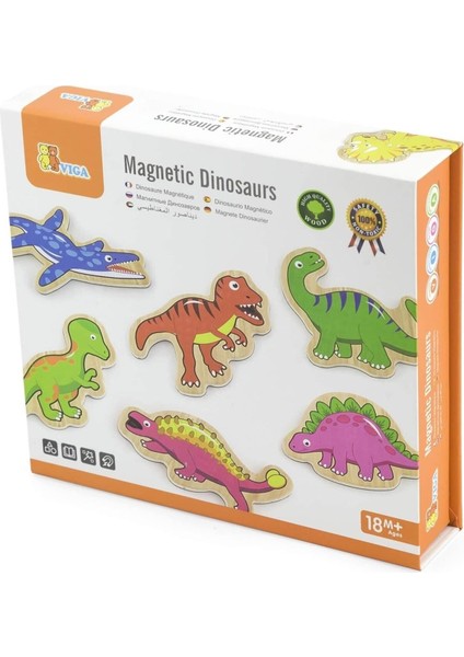 Ahşap Manyetik Dinozorlar Buzdolabı Mıknatısları Oyuncak 18+ Aylık Çocuklar Için, 20 Adet, 50289