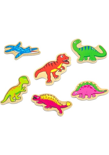 Ahşap Manyetik Dinozorlar Buzdolabı Mıknatısları Oyuncak 18+ Aylık Çocuklar Için, 20 Adet, 50289