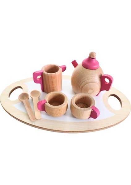 Pembe Ahşap Çay Takımı, Çocuklar İçin Eğlenceli ve Şık Oyun Seti fiyatları