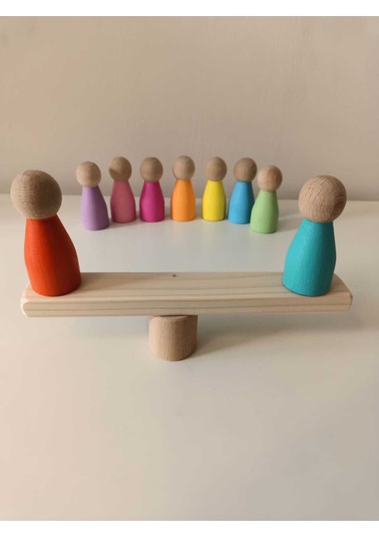 Renkli 9 Parça Peg Bebek Seti, Çocuklar İçin Eğlenceli ve Öğretici Oyuncak fiyatları