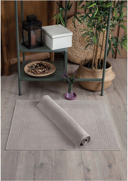 Yumuşak ve şık 2'li bej pamuk ayak havlusu seti 50x70 cm, kalın ve kaliteli malzeme