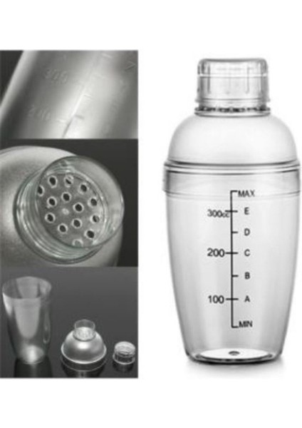 Polikarbon Şeffaf Kokteyl Shaker Karıştırıcı 350 ml