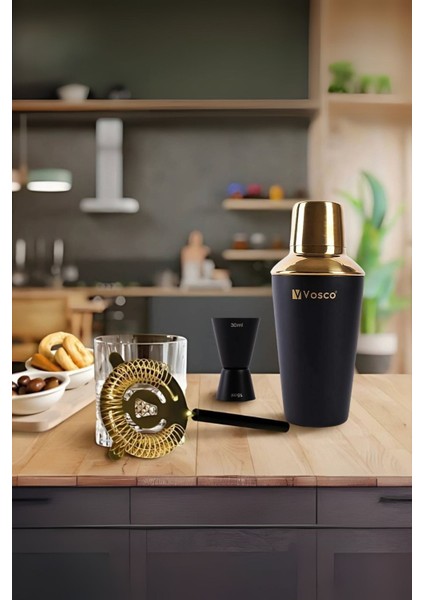 3 Parça Altın Renkli Paslanmaz Çelik Kokteyl Seti, Şık ve Kullanışlı Takım fiyatları