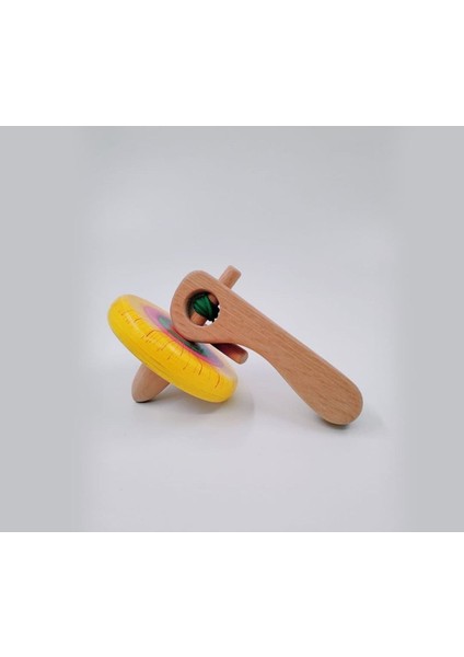 Doğal ahşap topaç oyuncağı, renkli ve eğlenceli, 3 yaş ve üzeri çocuklar için