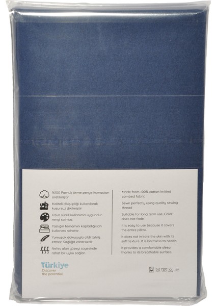 Pamuk Penye Yastık Kılıfı (Flaplı-2 Adet)